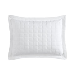 California Square White Quilted Sham